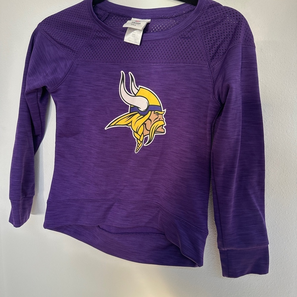 Kids Purple Vikings Long Sleeve Shirt